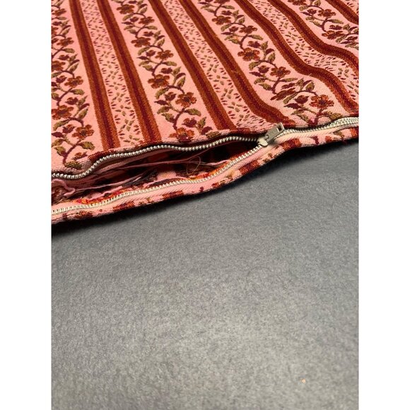 Vintage Floral Striped Cushion Cover With Zipper 12" - Picture 8 of 11